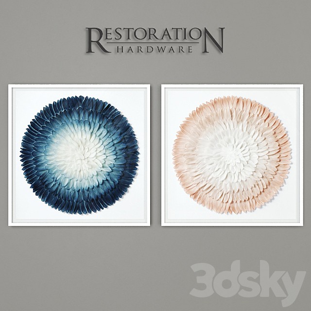 RH Ombre Feather Mandala Art