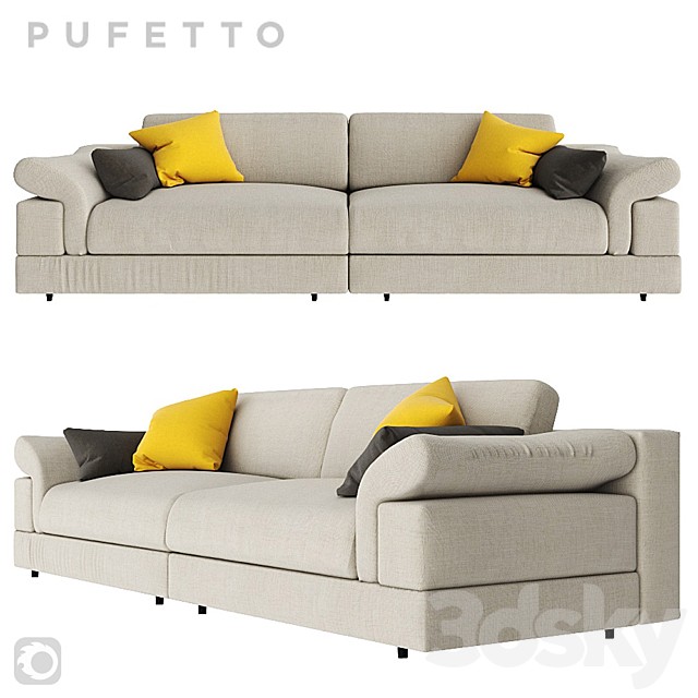 Triple sofa Pufetto Claudia.