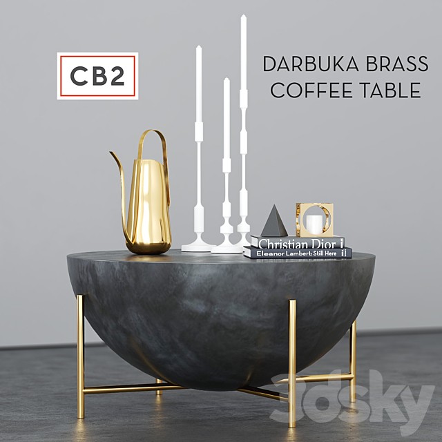 CB2 Darbuka brass coffee table