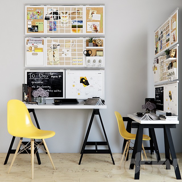 Working table with filling