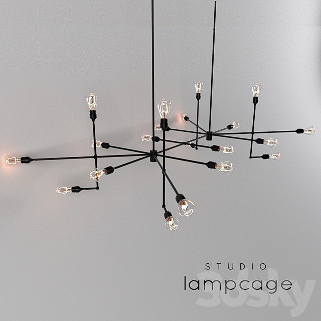 Industrial bar by Lamp Cage / Chandelier black v2