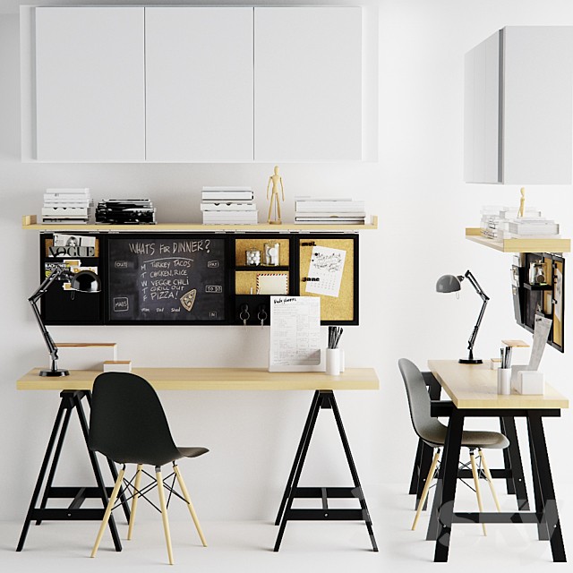 Work desk with decor