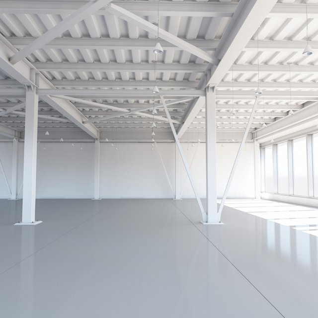 Beam system of metal ceiling with columns and lighting