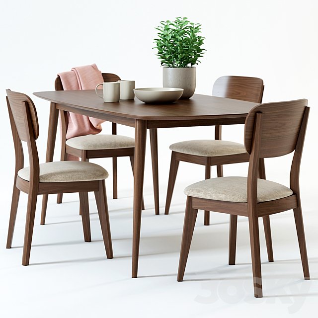 Scandinavian Designs Juneau Dining Table & Juneau Dining Chair