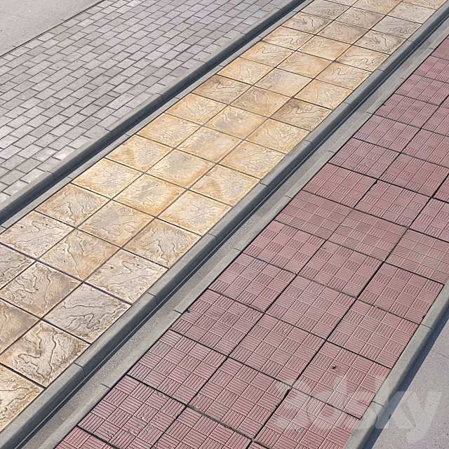 3 variants of pavement with road set 2