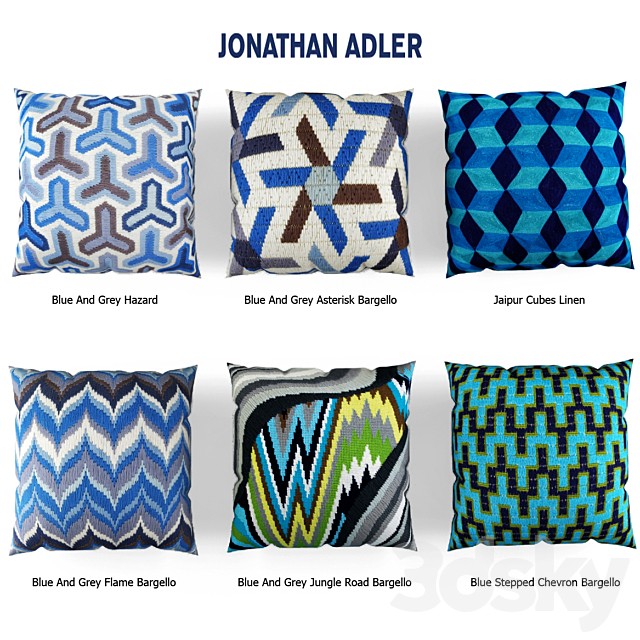 Jonathan Adler pillows blue set.