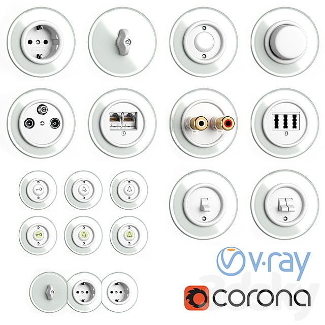Switches and sockets THPG Duroplast Glass Covering