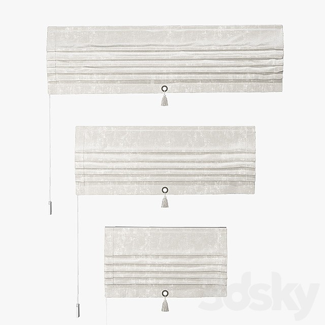 Set of Roman curtains TITOS (white velvet)