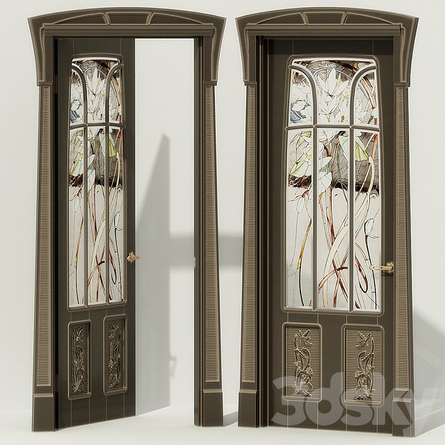 Door stained glass, Art Nouveau