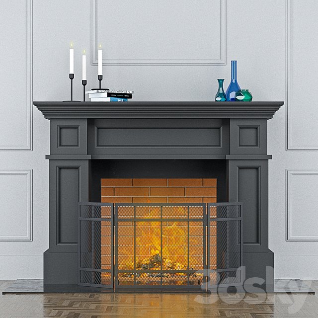 Fireplace with screen