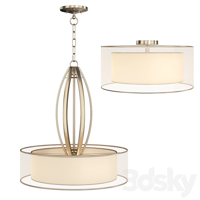 Possini Euro Alecia  Wide French Gold Pendant Light