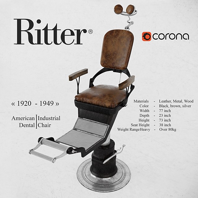American Industrial Dental Chair from Ritter, 1920s