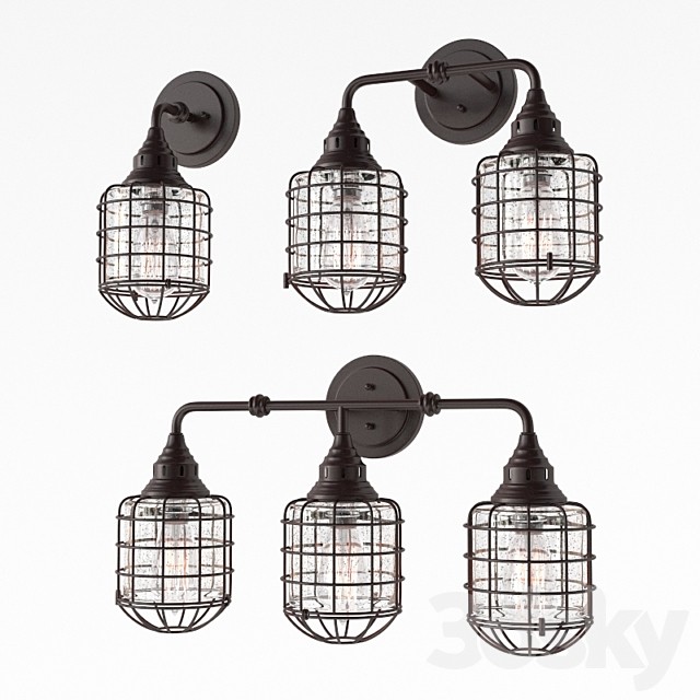 RUSTIC LOFT CAGE BATH LIGHT WL
