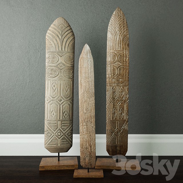 Shields Wood Standing Decoration / Jeffan