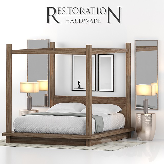 RH RECLAIMED RUSSIAN OAK CANOPY BED