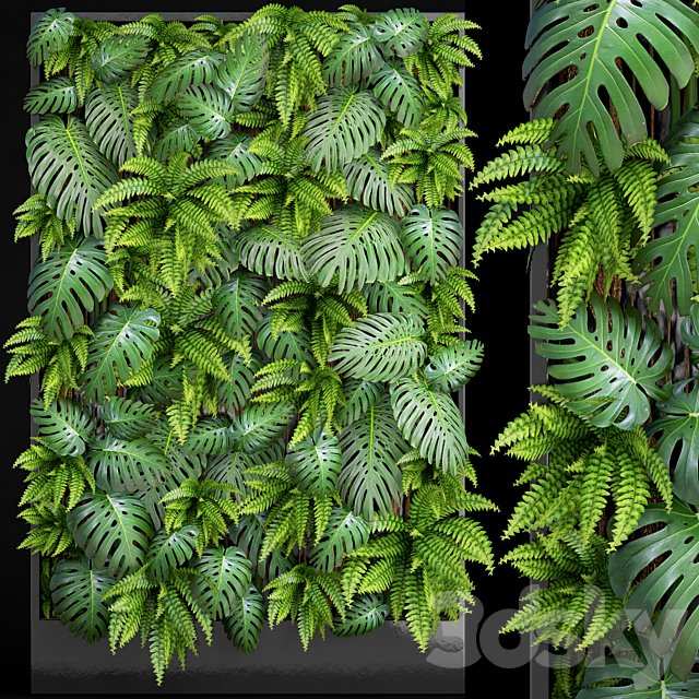 Fytowall 1. Vertical garden, phytowall, phytomodl, landscaping, green picture, bush, wall decor, branches, monstera, fern, eco, eco decor, loft