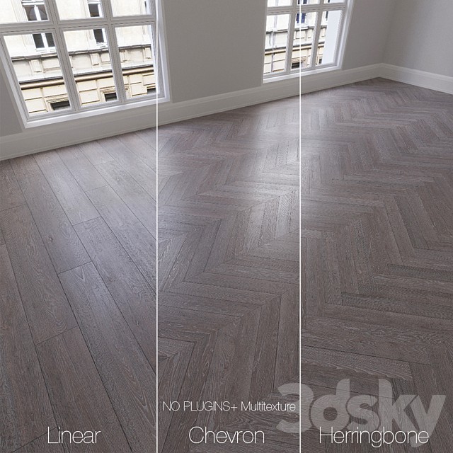Parquet natural, oak Flint, 3 types. Linear, chevron, herringbone.