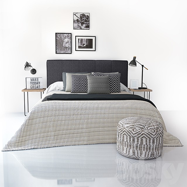Bed Kenay Kina cabecero gris oscuro