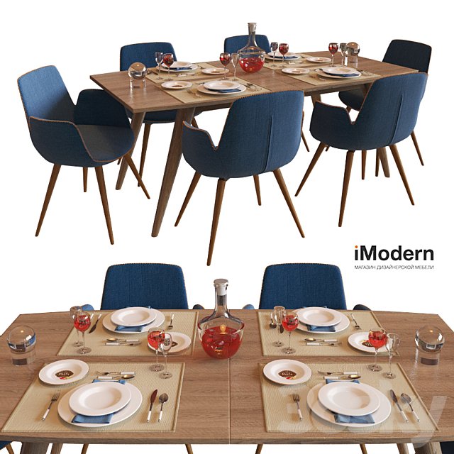 Table and chairs Django and Morrison IModern