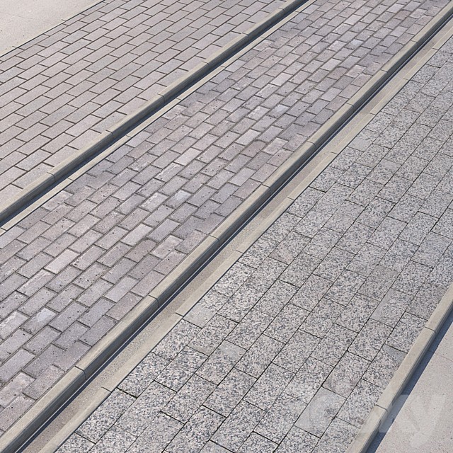 3 variants of pavement with road set 4