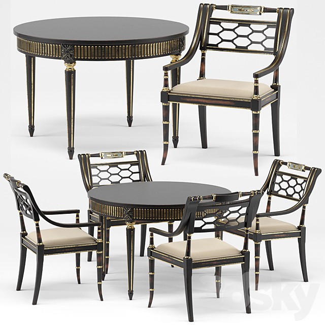 Sophy's Regency Armchair, Gustavian Round Dining Table