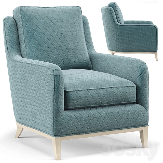 Madison Coastal Diamond Teal Milk Paint Armchair