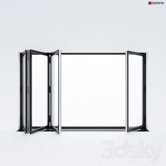 Sliding aluminum window accordion (door)