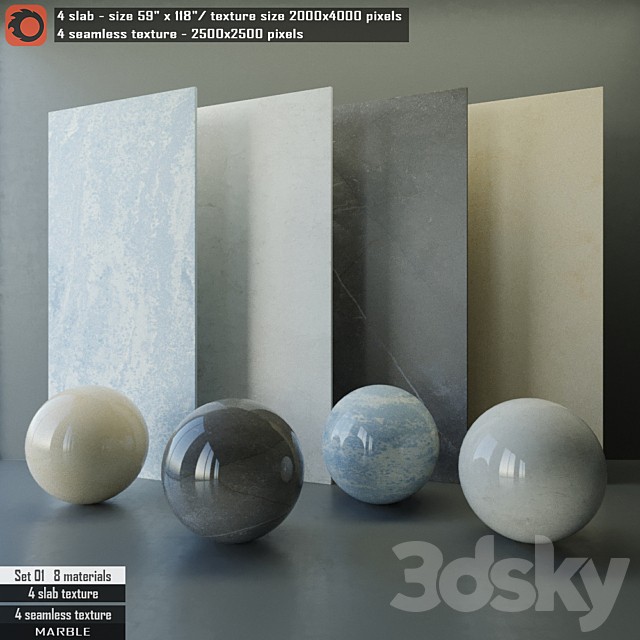 Marble slab & Seamless texture Set 01