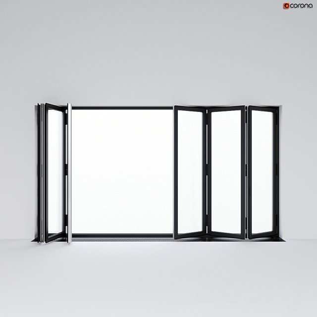 Sliding aluminum window accordion (door)