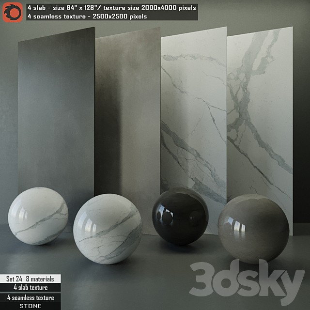 Stone slab & Seamless texture Set 24
