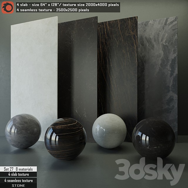 Stone slab & Seamless texture Set 27