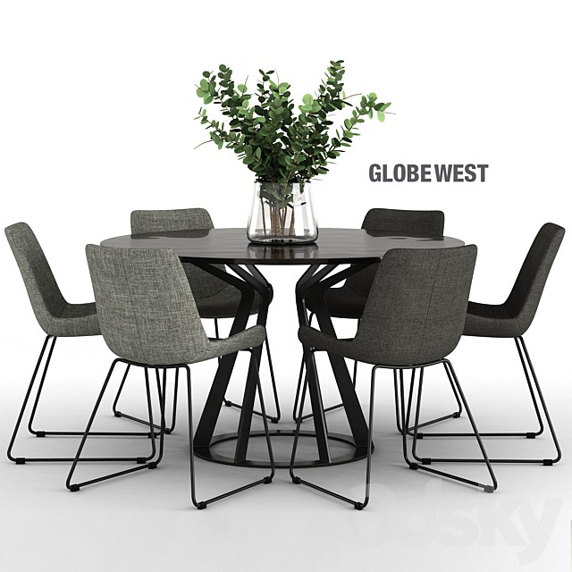 Giuliano Cappelletti Mitos Table and Cleo Sleigh Dining Chair