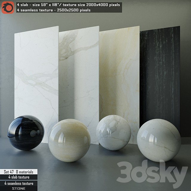 Stone slab & Seamless texture Set 47