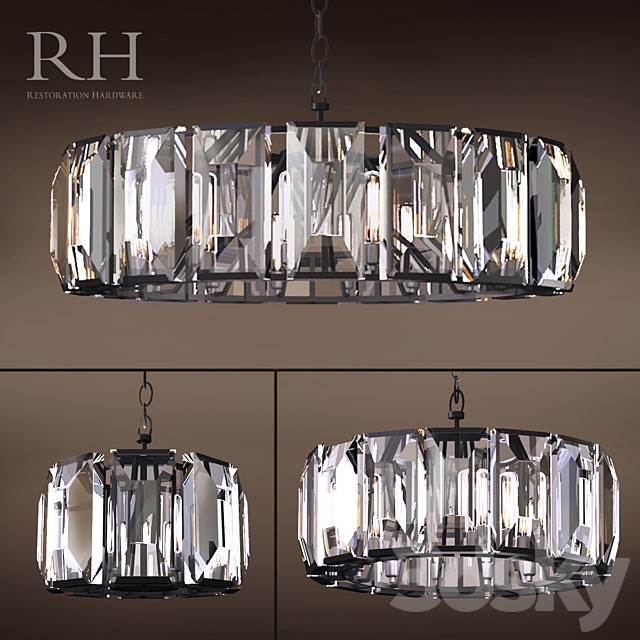 RH HARLOW CRYSTAL CHANDELIER SET of 3