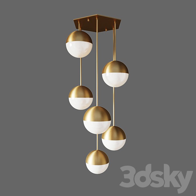 Lamp italian globe cedar moss light 6