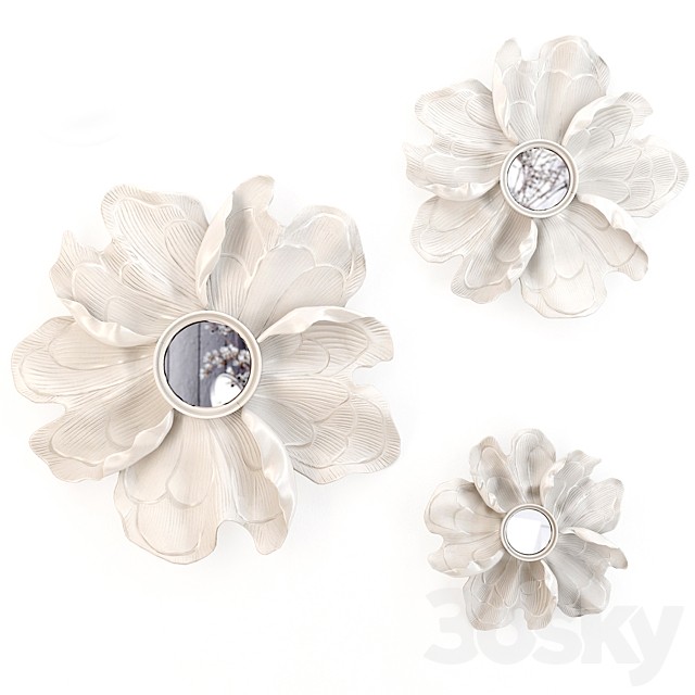 HP DECOR - Wall decor White Flower (mirror)