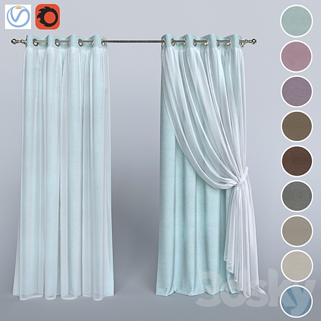 The curtain with the tulle 1
