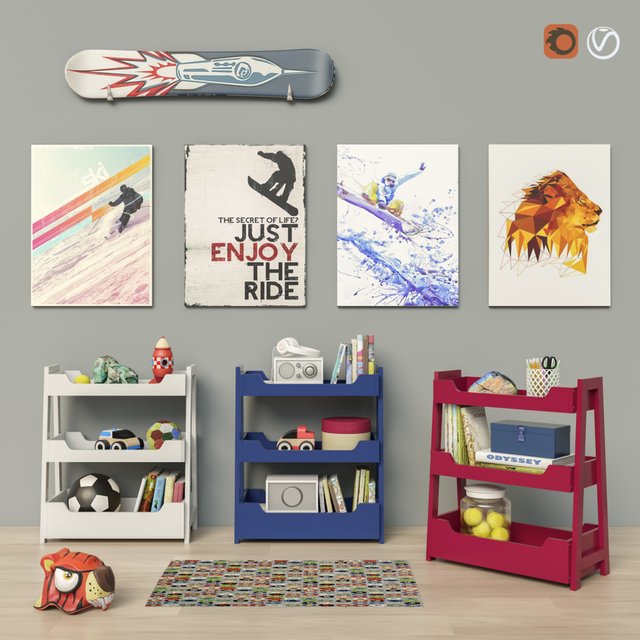 Toys and Small Bookcase (3 colors) set 18
