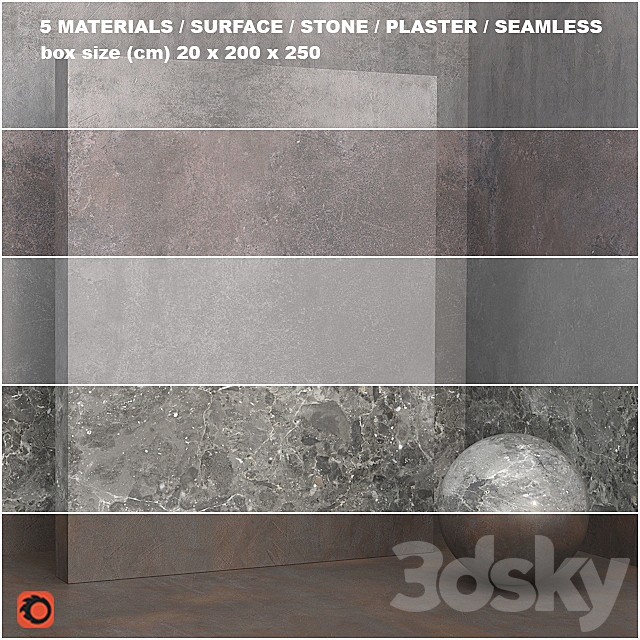 5 materials (seamless) - coating, plaster - set 29