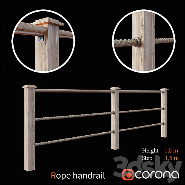 Rope handrail