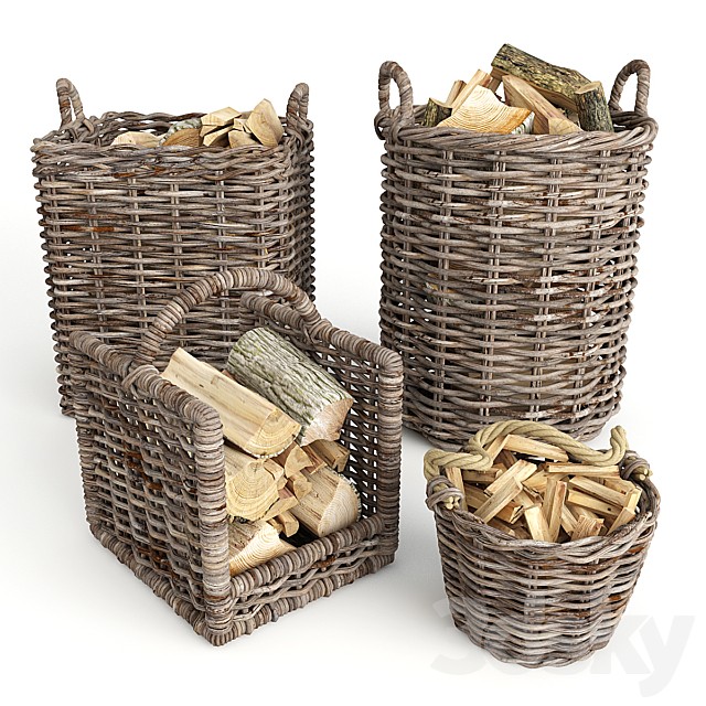 Baskets rotang firewood set