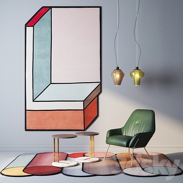 cc-tapis rugs, Foscarini Diesel lamps, ASIA Leather armchair