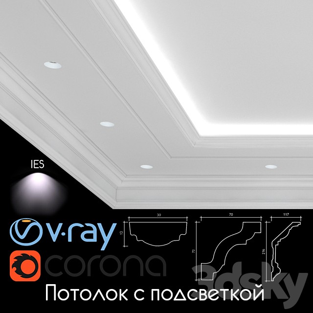 Ceiling light, set 01