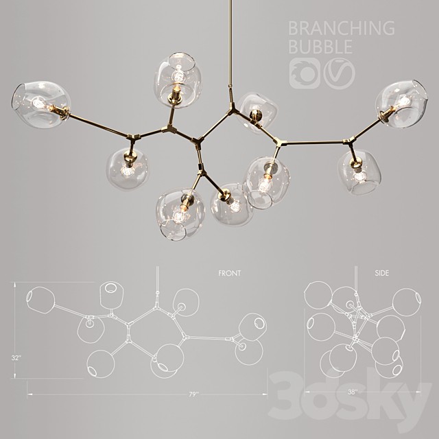 Branching bubble 9 lamp