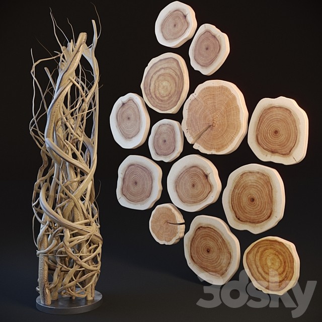 Decor made of wood and twigs