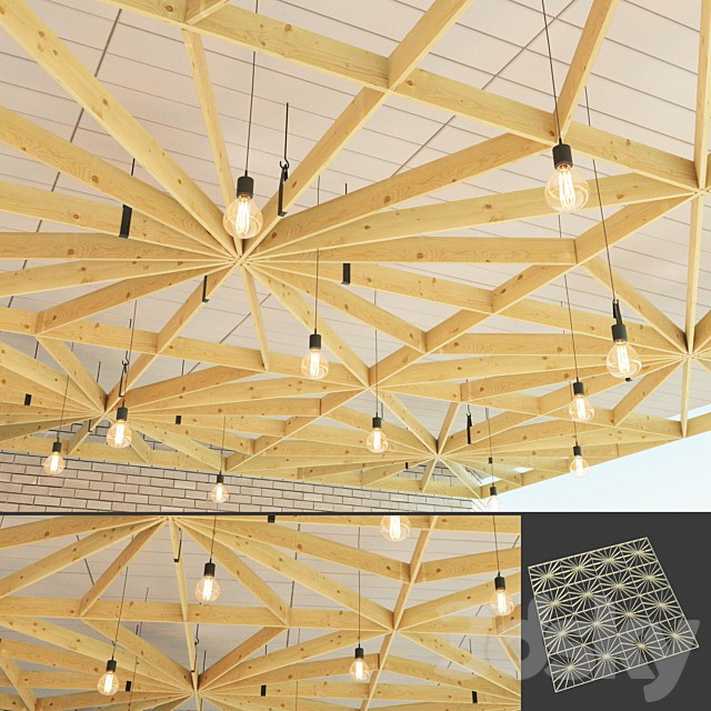 Wooden suspended ceiling 5