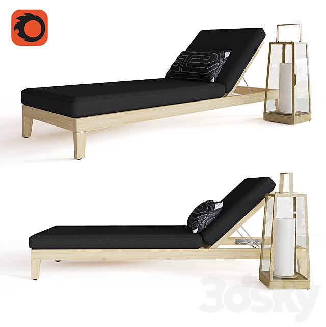 BALMAIN TEAK CHAISE