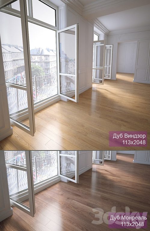 2 types of parquet: Oak Windsor Oak Montreal