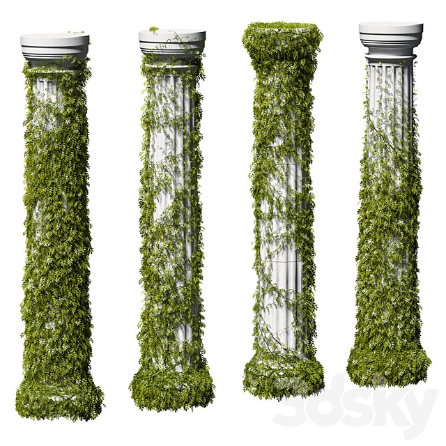 Leaves on a Doric column. 4 models