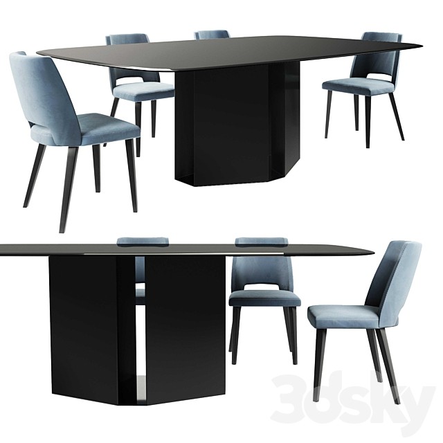 Gallotti&Radice Chair Thea and Table Eyl
